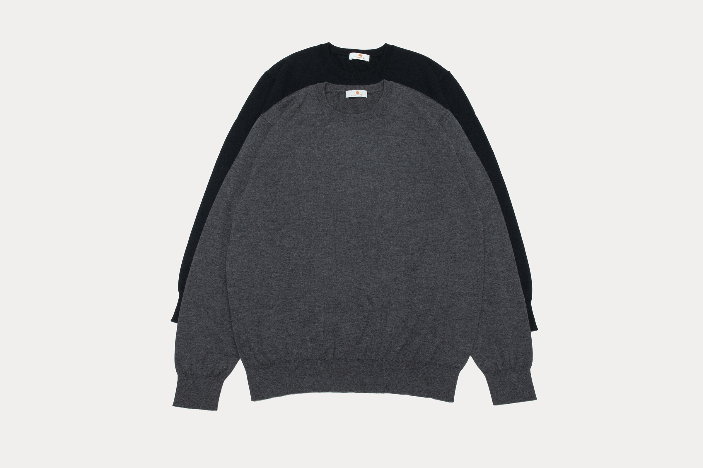 小金象 山羊绒100%精纺3/68支 男16针轻薄经典基础圆领长袖套头衫