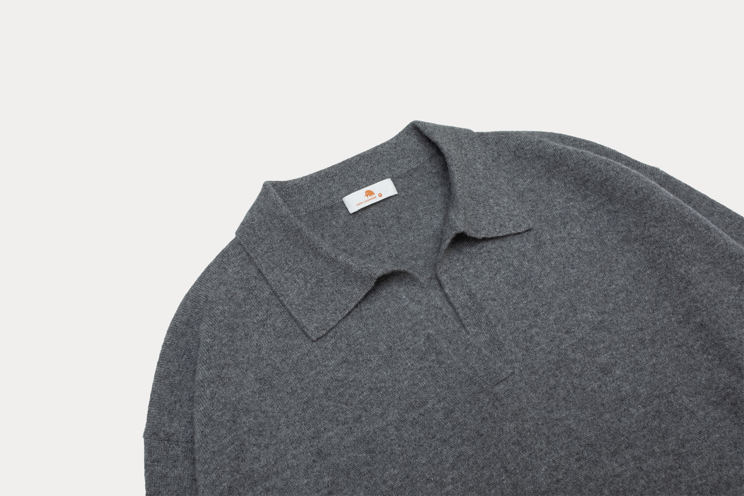 小金象  CASHMERE 100% 女12针薄款宽松休闲Polo翻领落肩长袖套头