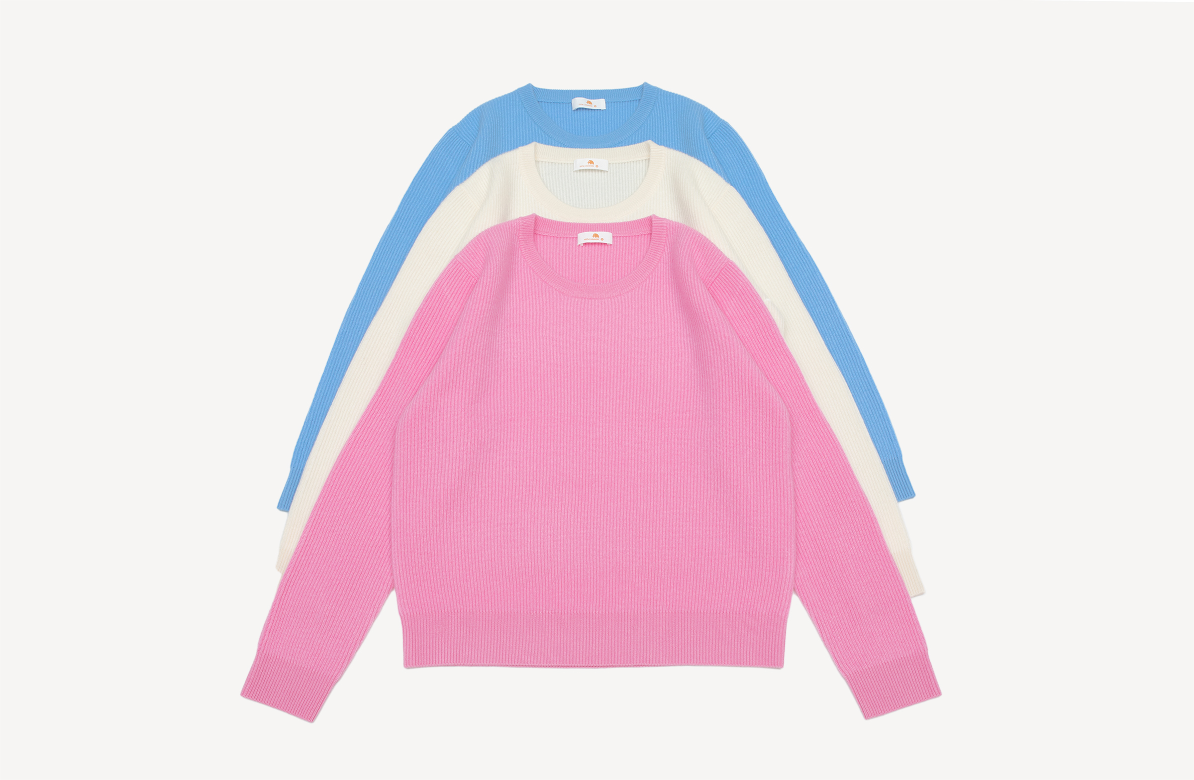 小金象 山羊绒100% 女基础通勤12针双元宝中厚圆领宽松长袖套头衫