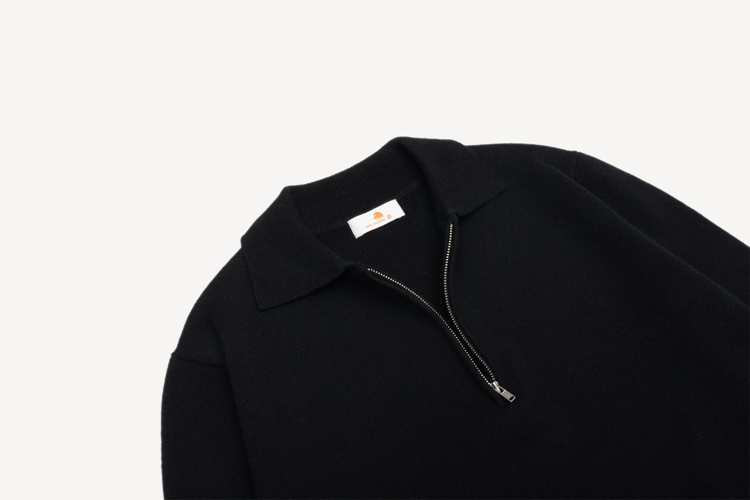 小金象 山羊绒100% 女2/36支加密中厚半开拉链Polo翻领长袖套头衫