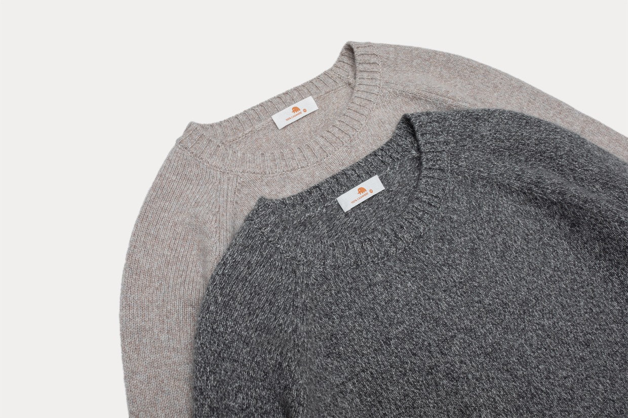 小金象 山羊绒100% 男7针6/26支加厚休闲通勤圆领插肩袖套头衫