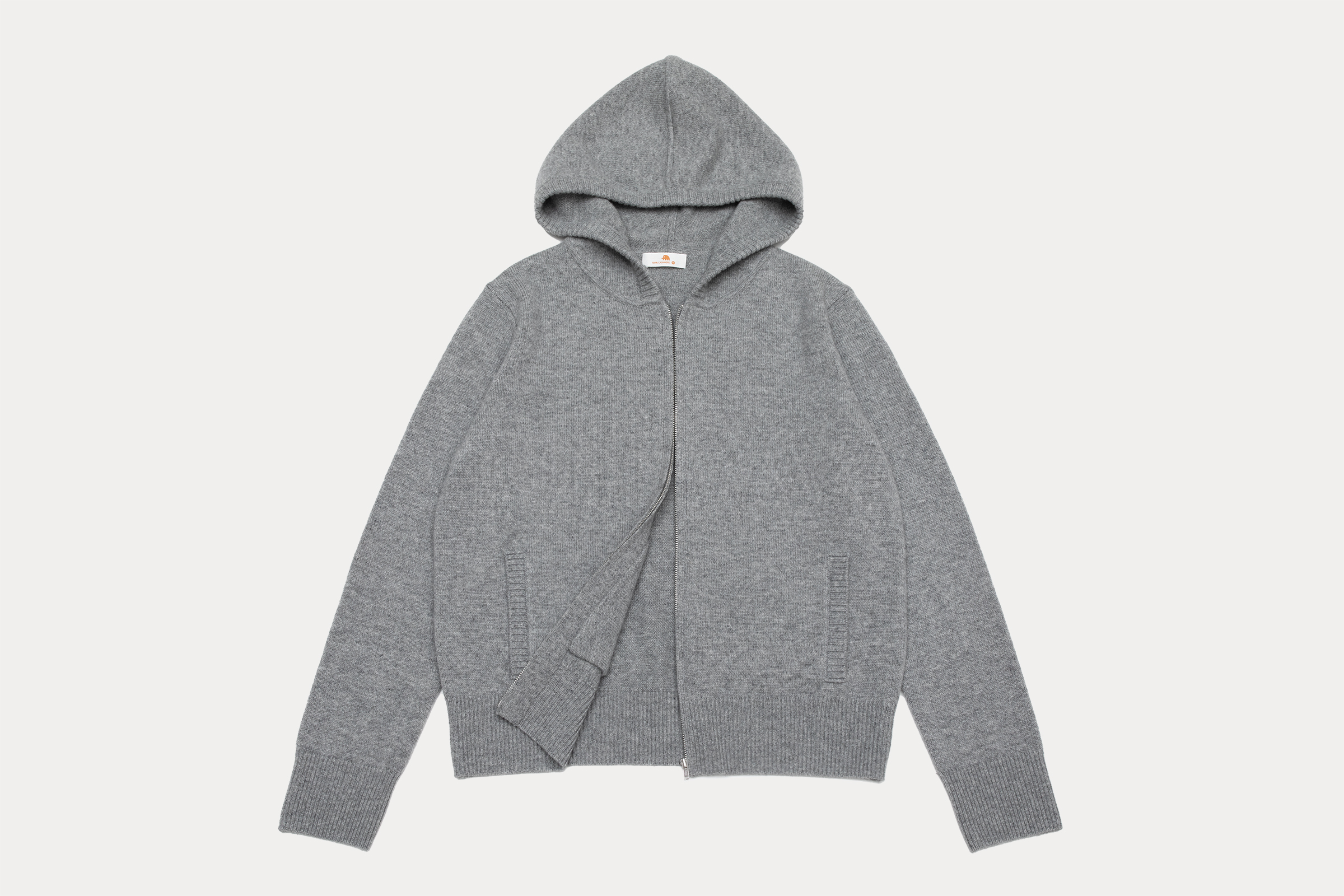 小金象 山羊绒100% 女9针中厚加密拉链开衫帽衫zip-up hoodie