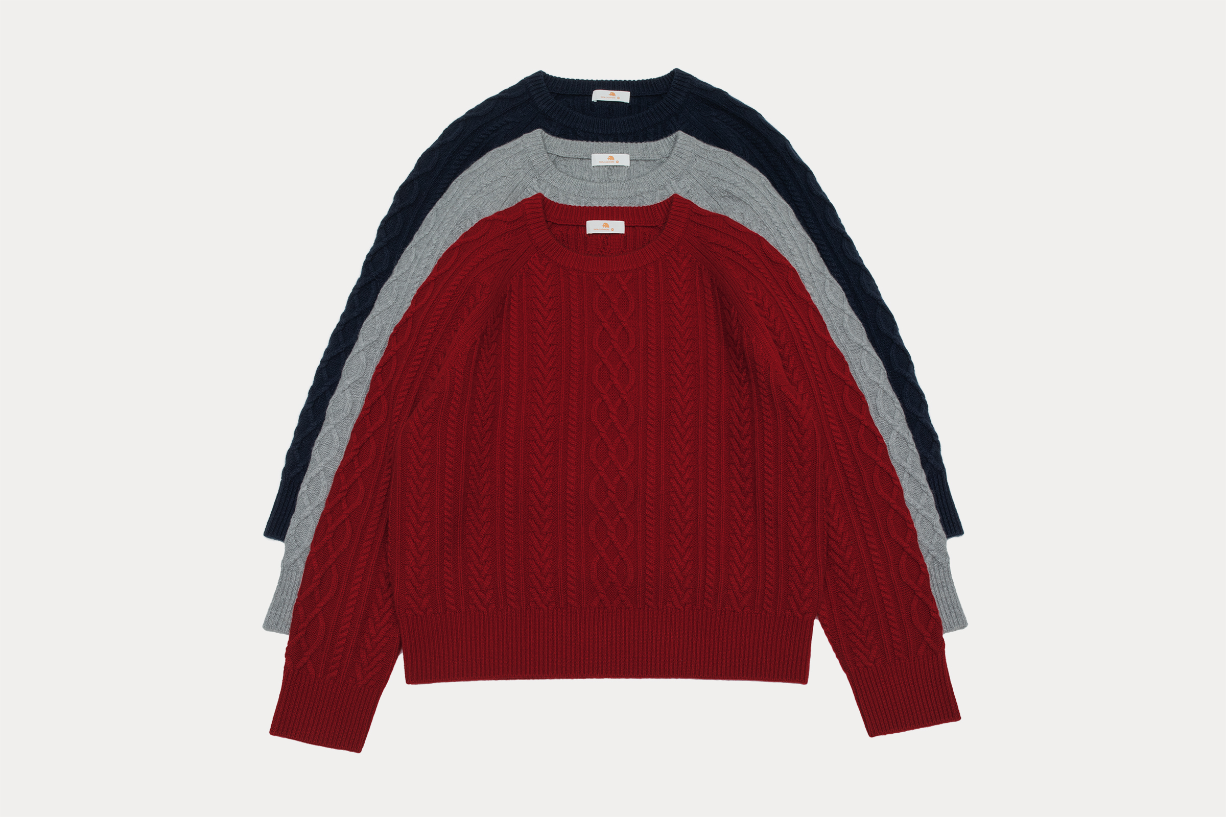 小金象 山羊绒100% 女7针3根纱加厚加密宽松圆领麻花插肩袖套头衫