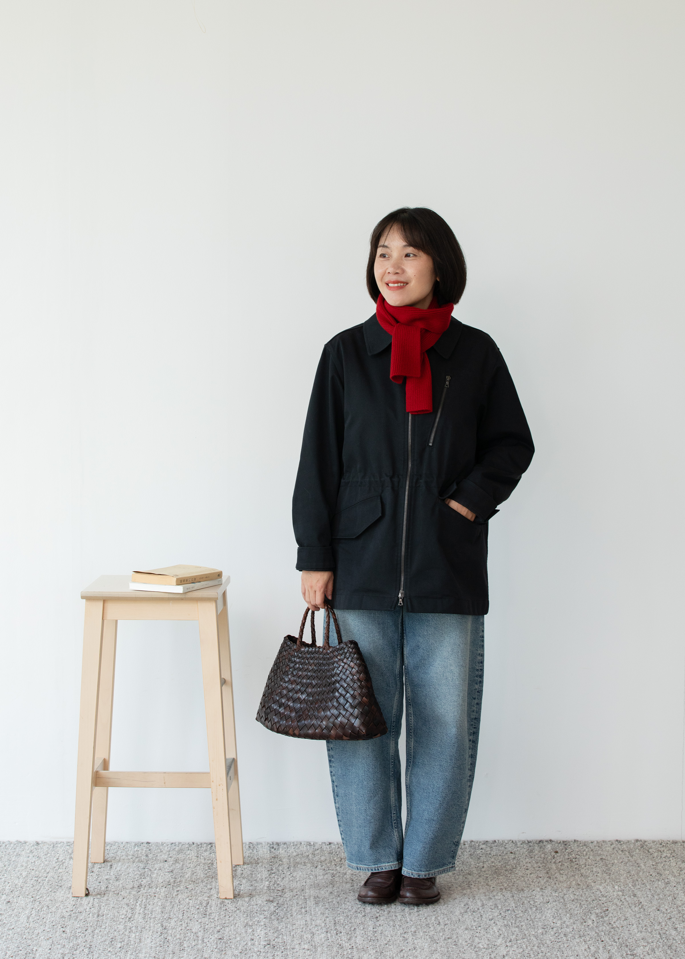 小金象 山羊绒100% 日常之美 5针3根纱厚实罗纹窄版保暖小围巾