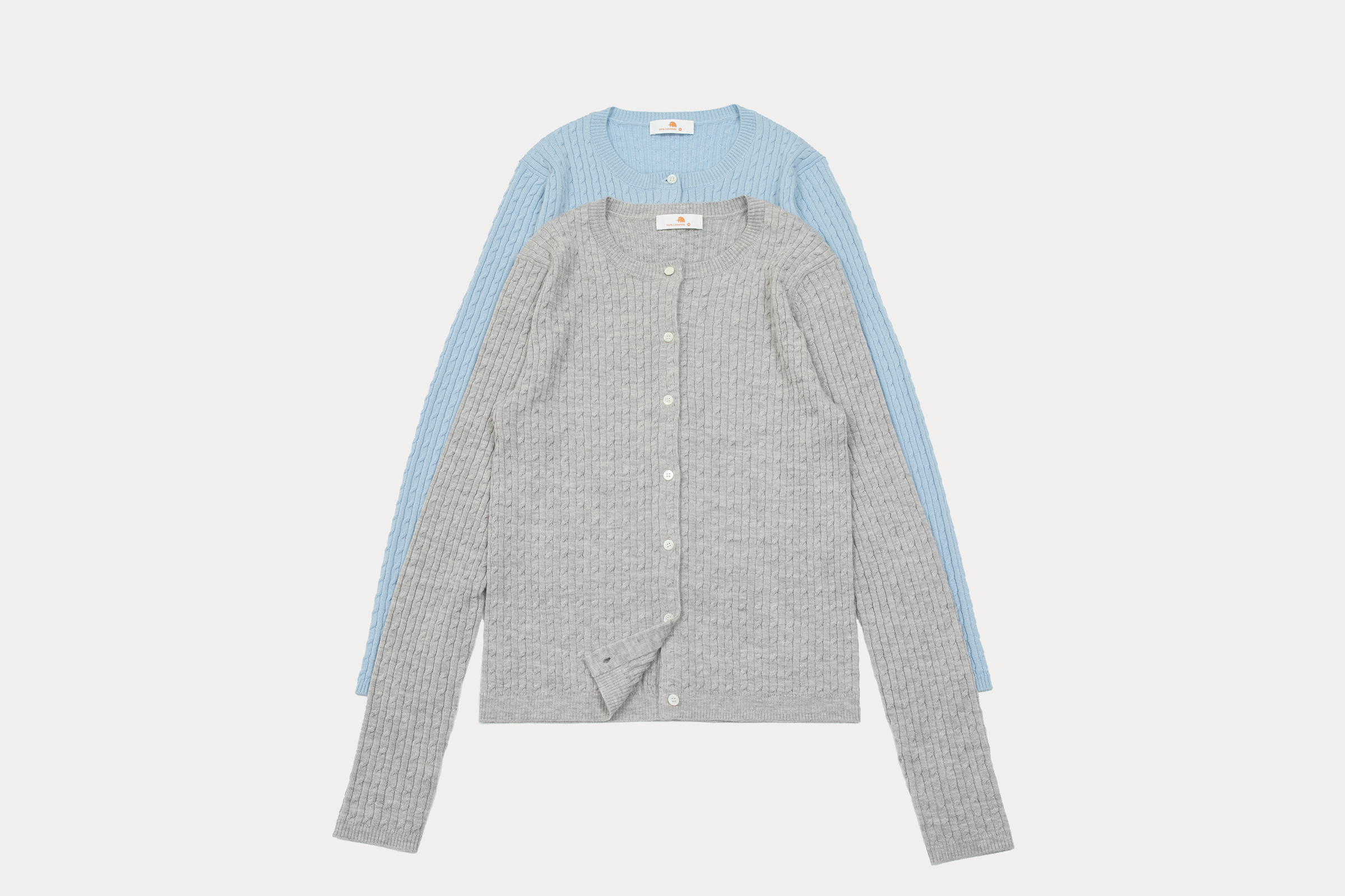 小金象 山羊绒100%精纺2/60支2根纱女春秋修身圆领麻花长袖短开衫