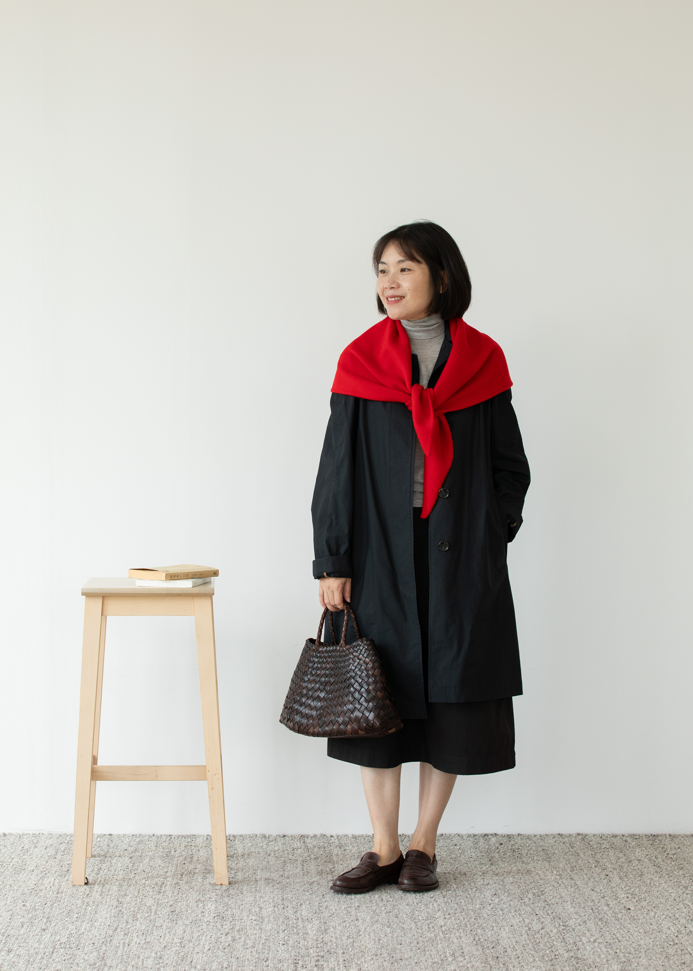 小金象 山羊绒100% 随性复古秋冬5针3根纱厚实保暖大三角围巾披肩