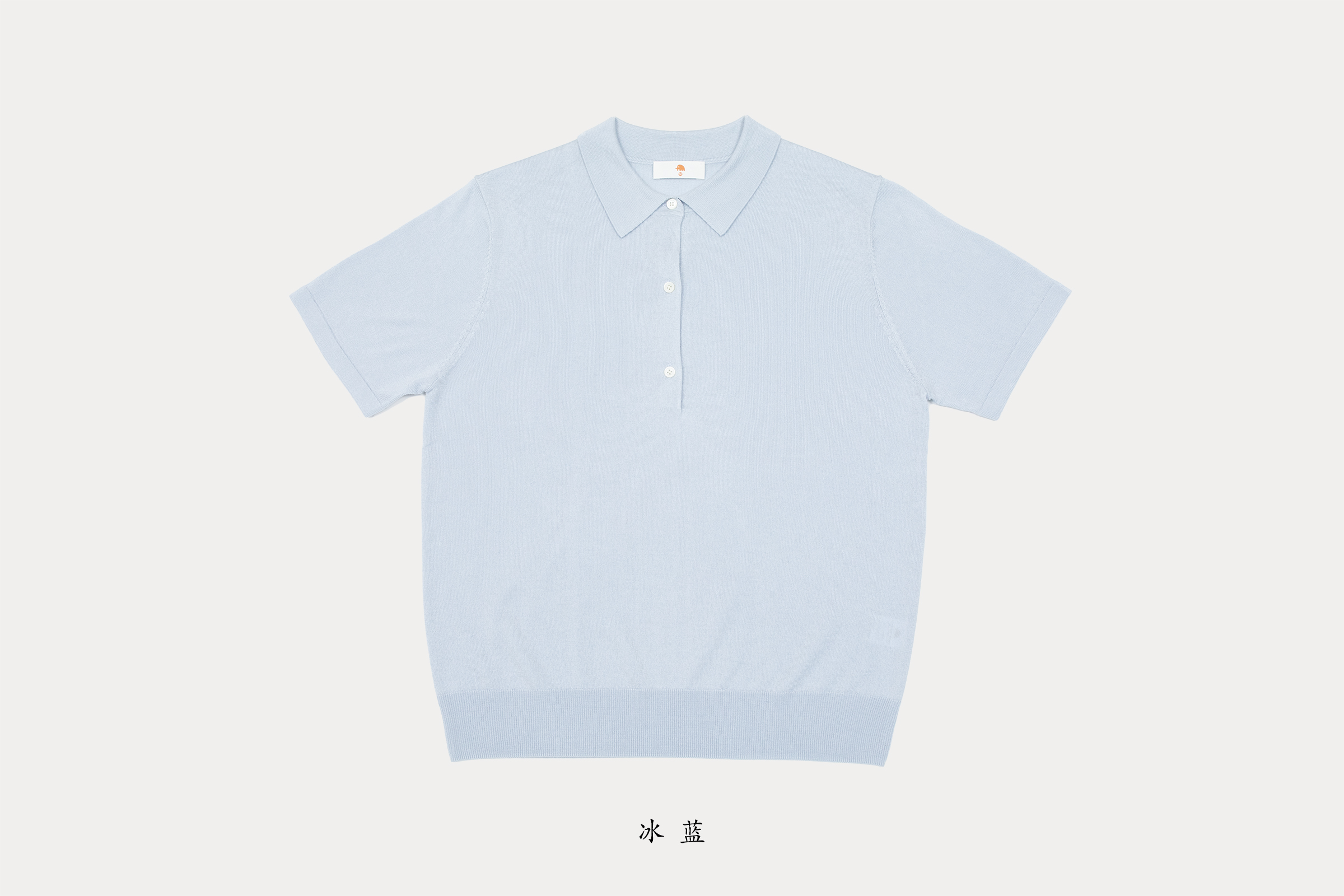 小金象 真丝85%山羊绒15% 女春夏休闲通勤纽扣Polo领短袖套头衫