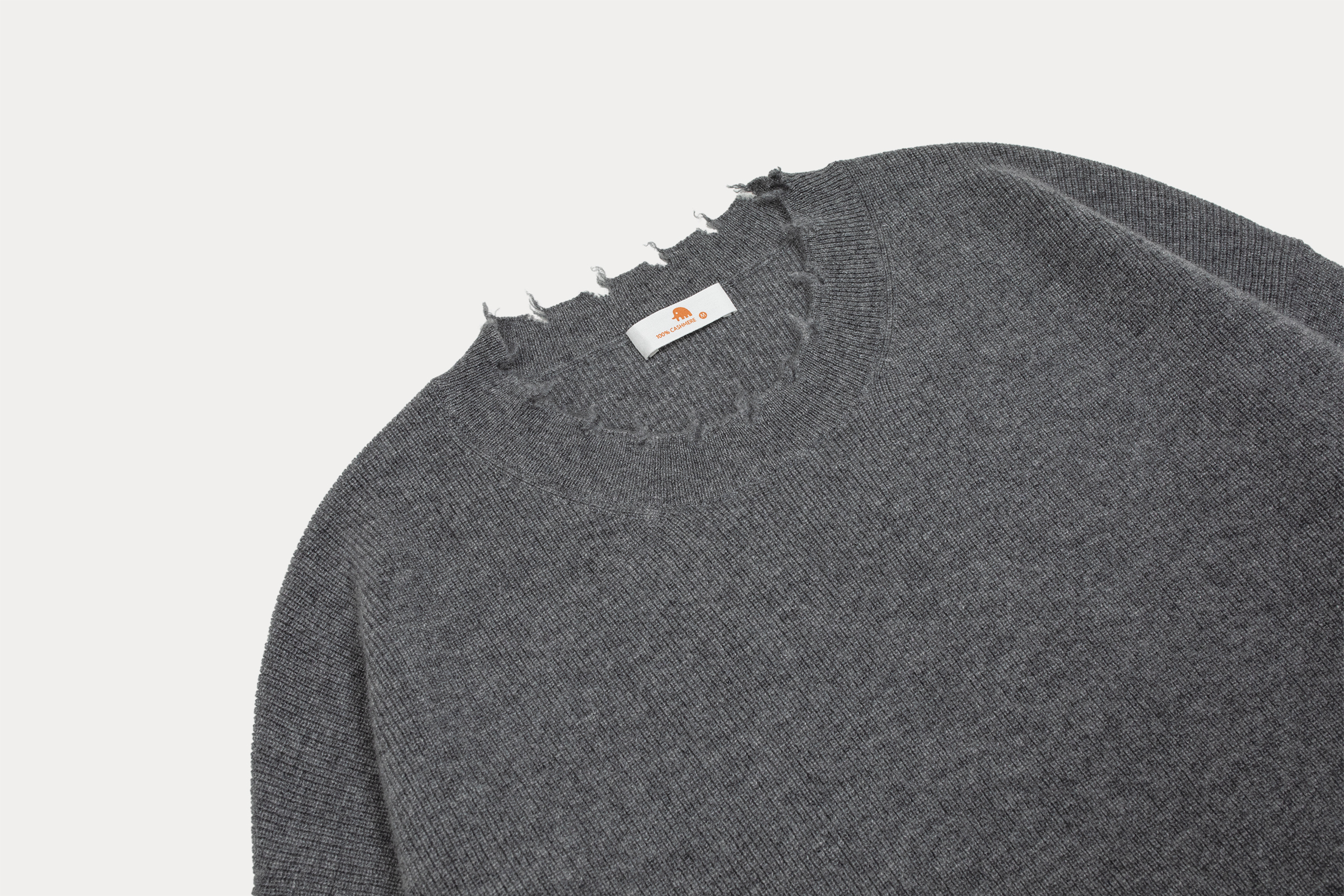 小金象 山羊绒 100% 女14针2/36支VintageFinish圆领落肩袖套头衫