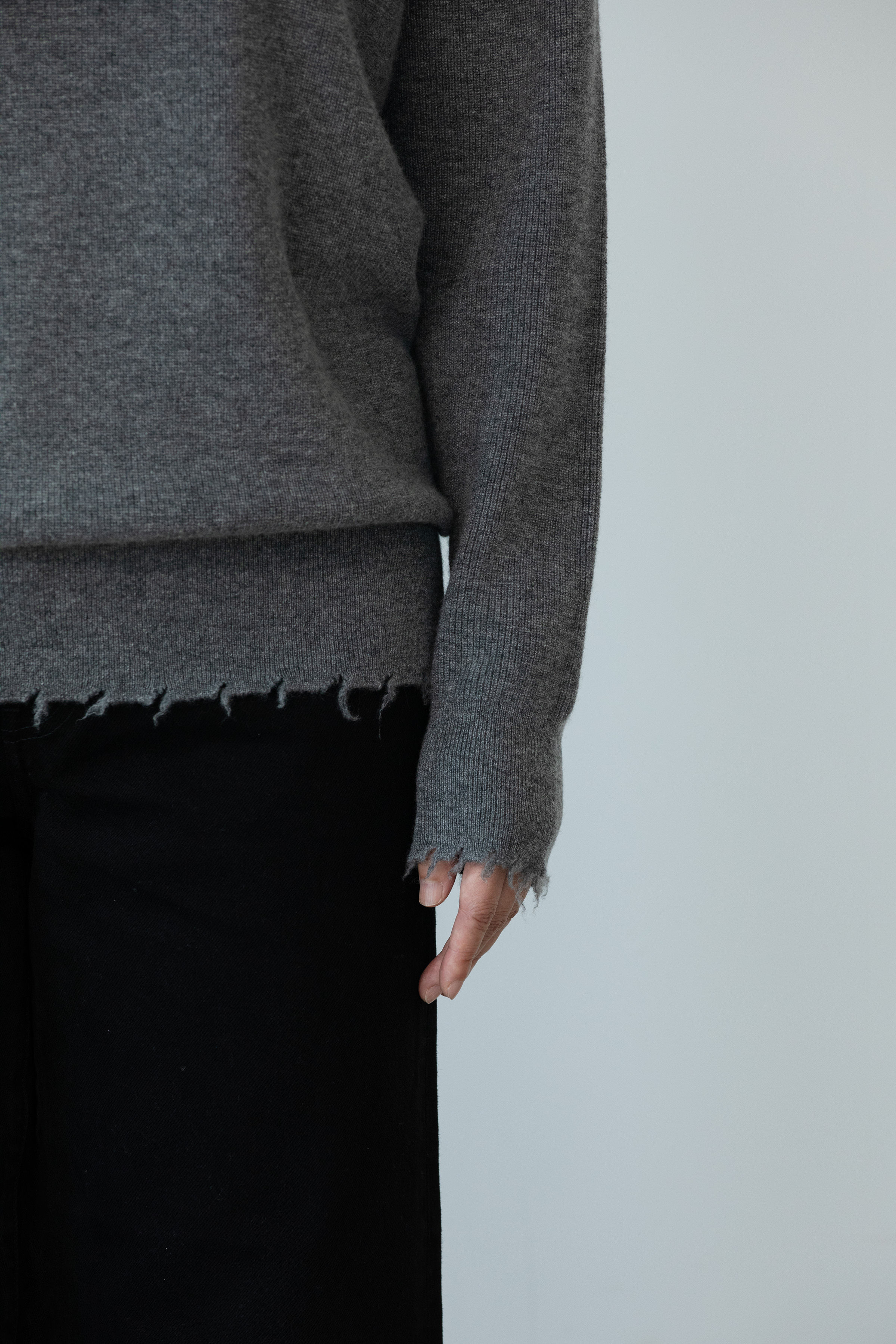 小金象 山羊绒 100% 女14针2/36支VintageFinish圆领落肩袖套头衫