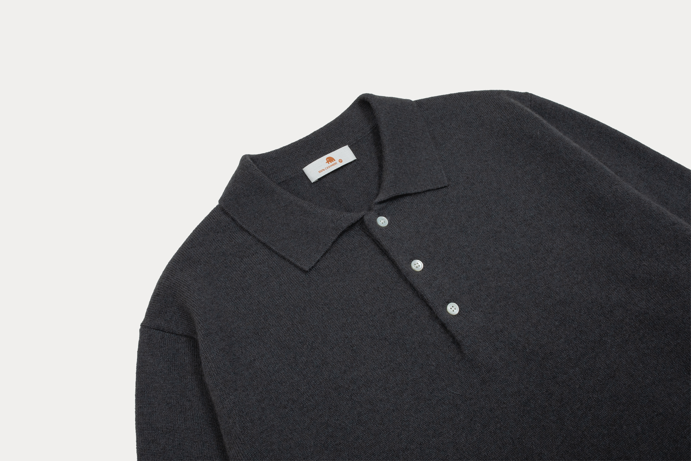 小金象山羊绒100%男12针薄款休闲通勤经典Polo半开翻领长袖套头衫