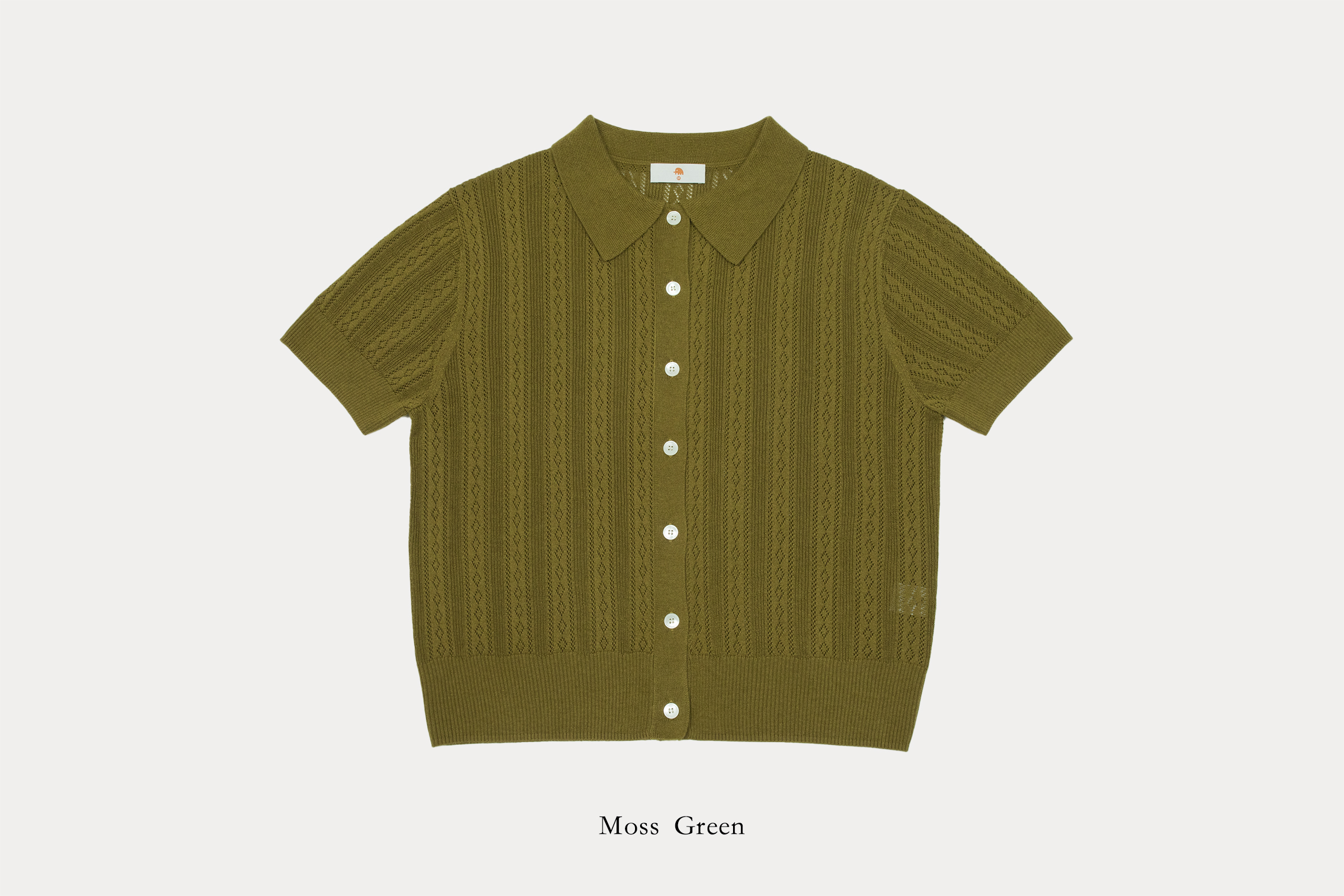 小金象 真丝85%山羊绒15% 女春夏轻薄镂空Polo翻领针织短袖开衫