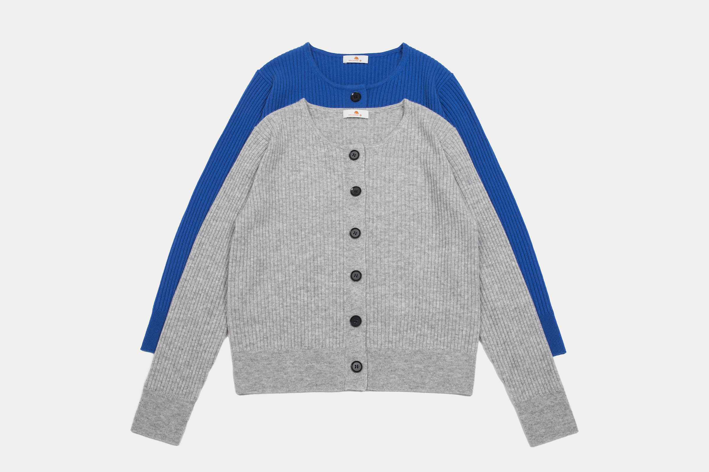 小金象 BABY CASHMERE 100% 女12针小山羊绒圆领罗纹短款长袖开衫