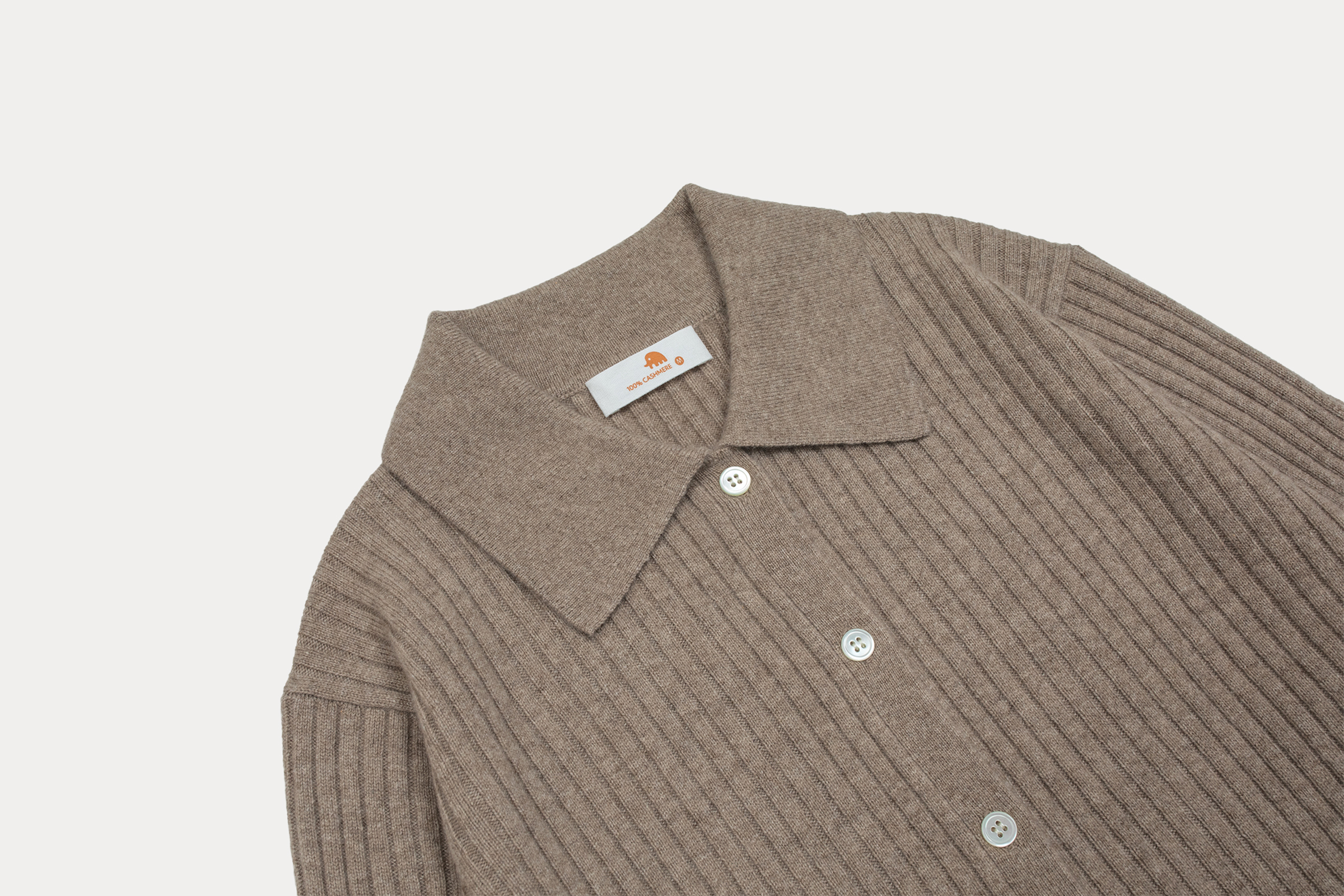 小金象 BABY CASHMERE 100% 女12针小山羊绒罗纹Polo翻领衬衫开衫