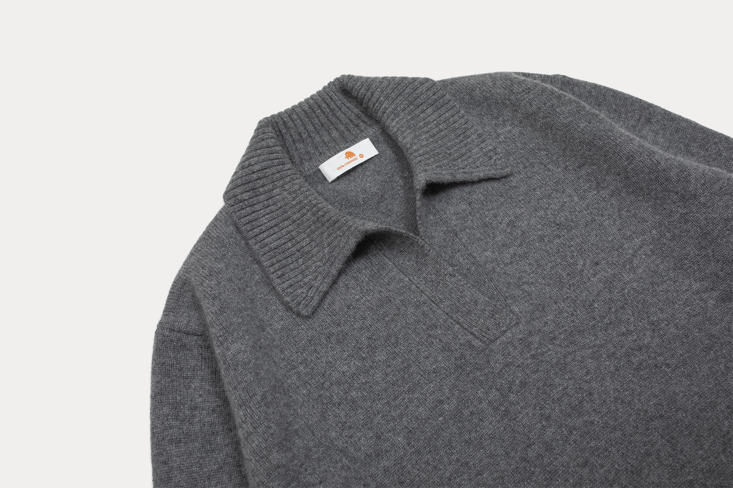 小金象 山羊绒100%女9针加密中厚保暖通勤半开Polo翻领长袖套头衫