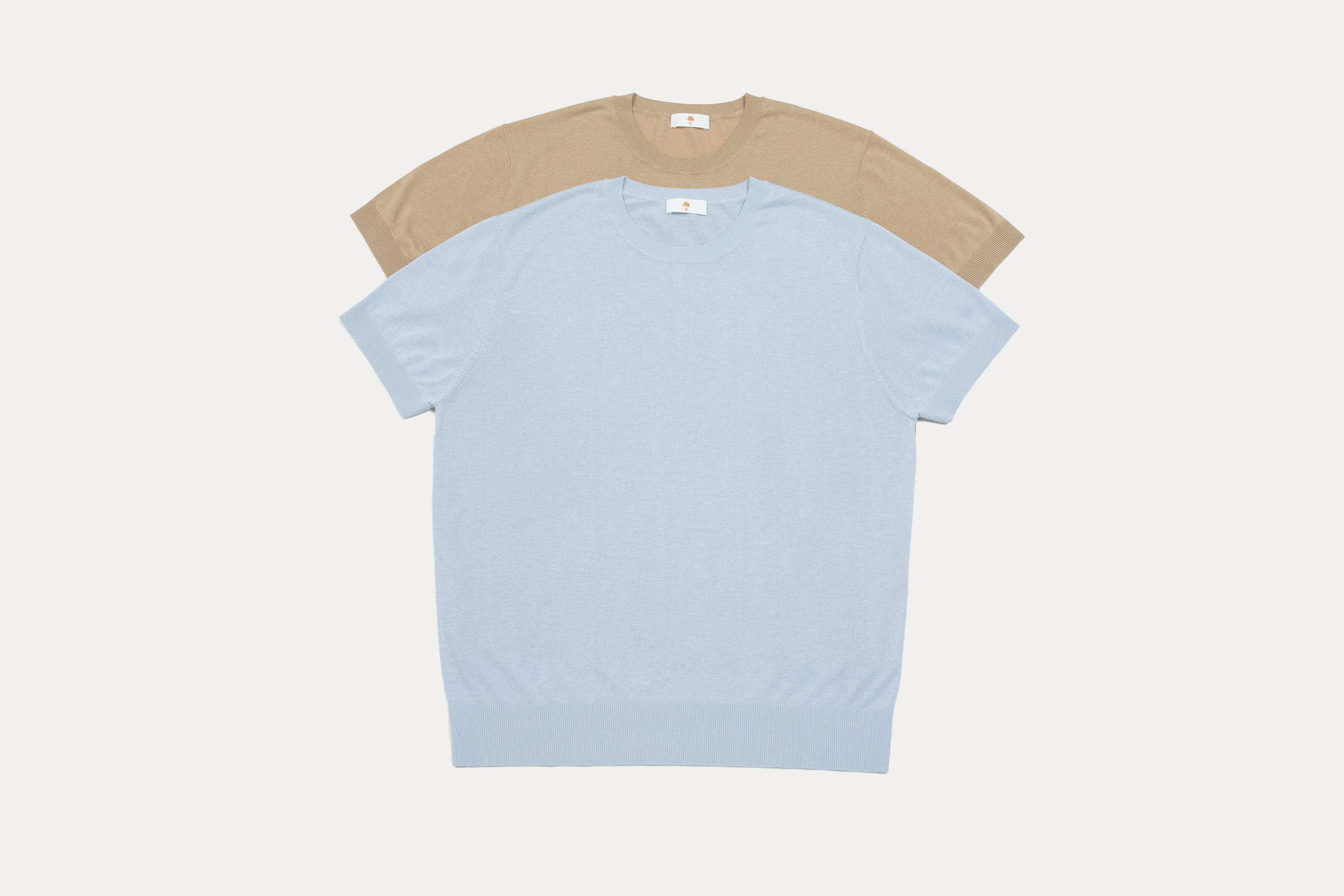 小金象 真丝85% 山羊绒15%男春夏轻薄高捻圆领基础通勤短袖套头衫