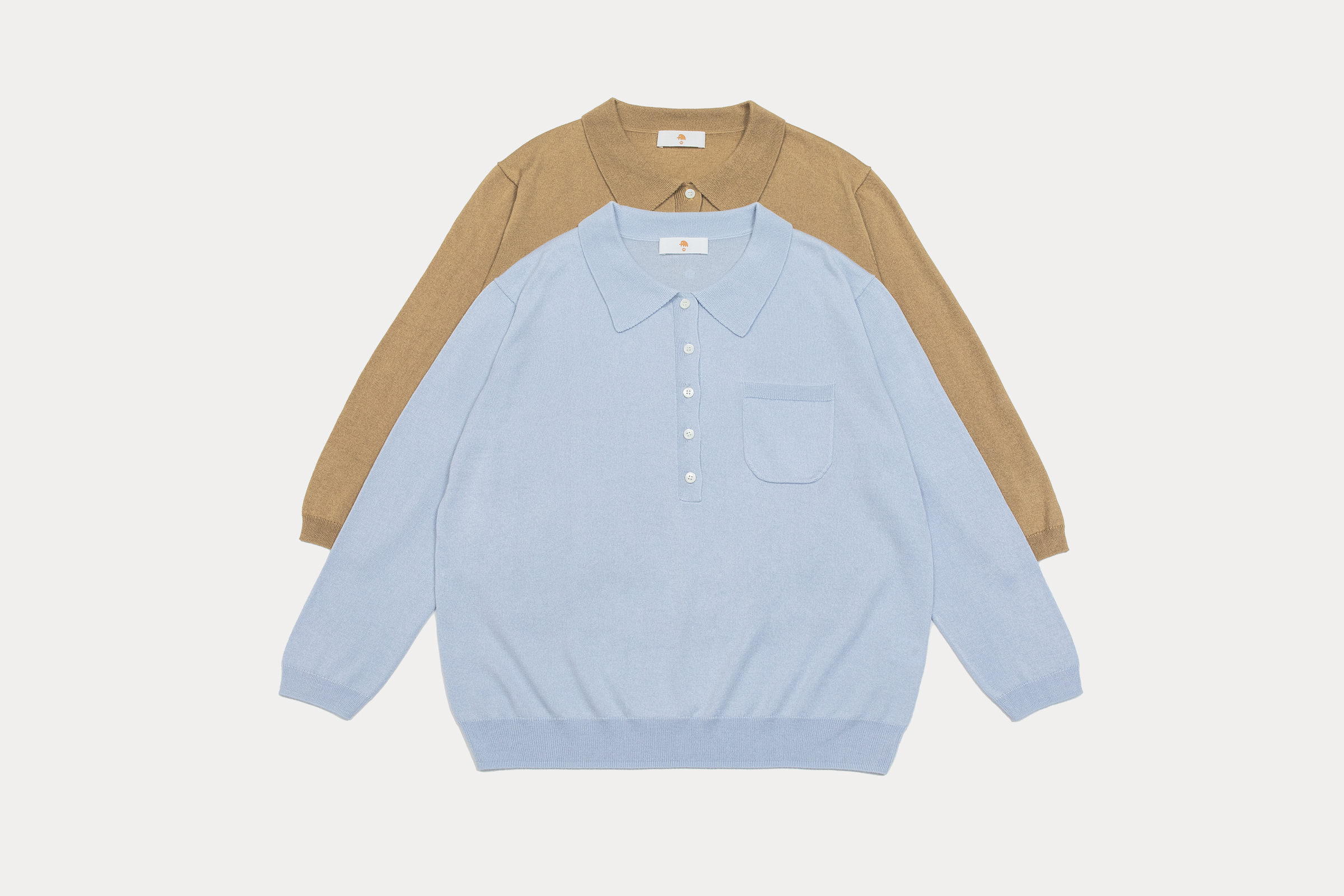 小金象 真丝85%山羊绒15%女春夏轻薄七分袖针织POLO领口袋套头衫