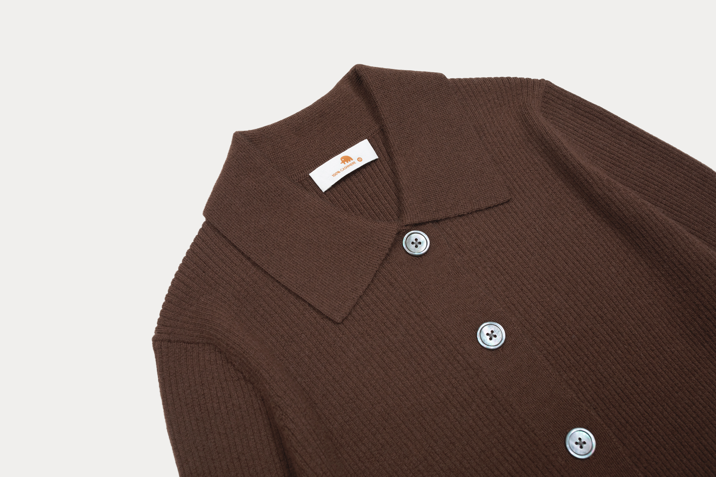 小金象 山羊绒100% 女春秋加厚精纺罗纹短款修身Polo翻领长袖开衫