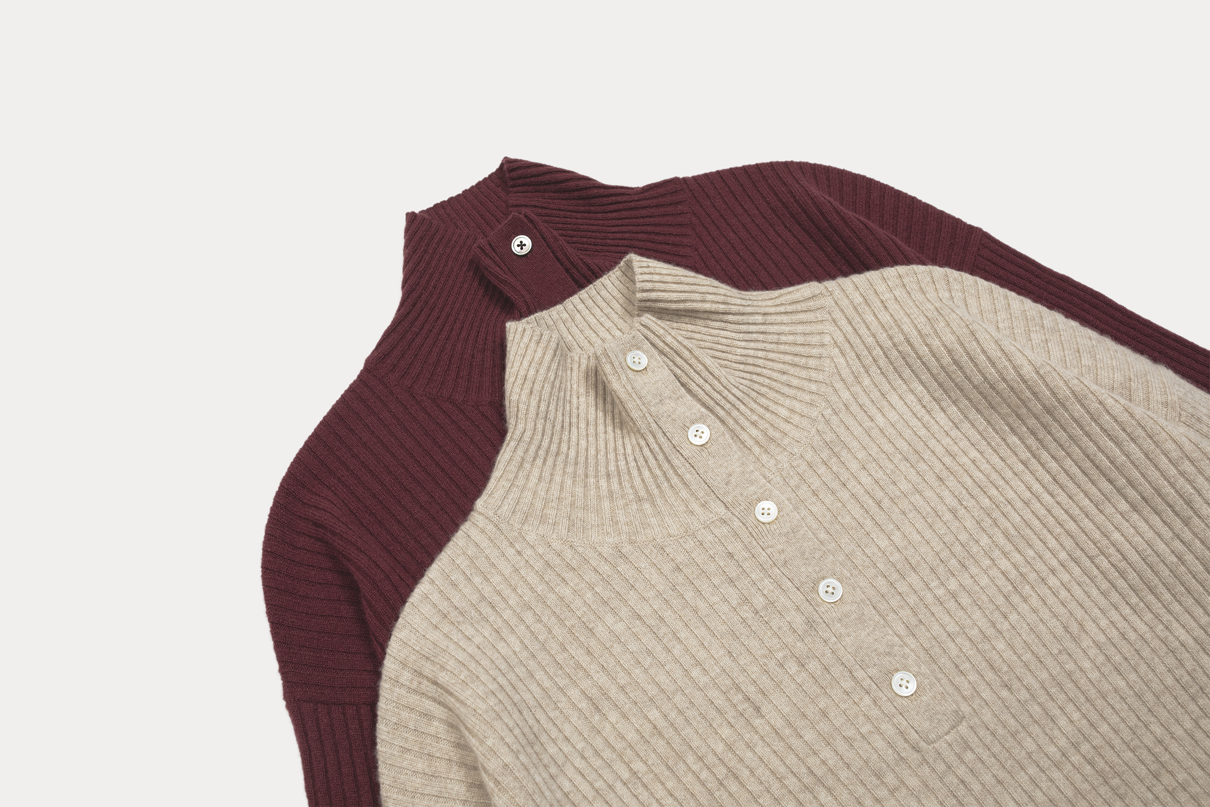 小金象 BABY CASHMERE100%女12针罗纹纽扣半开半高领落肩袖套头衫