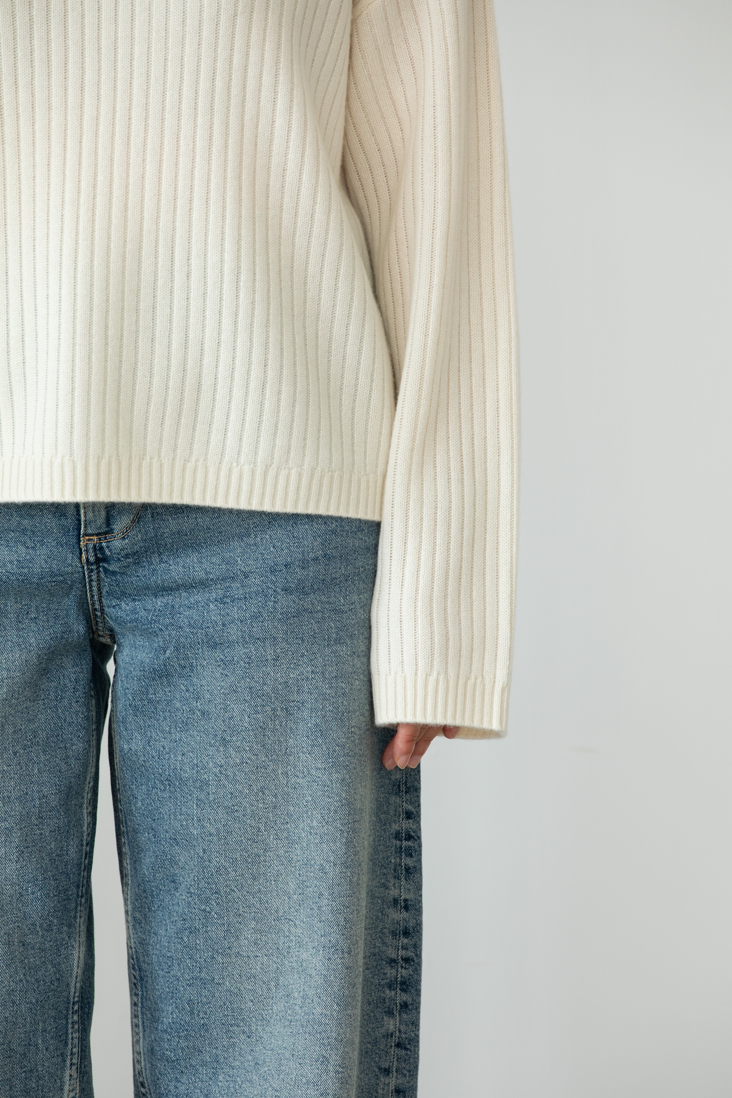 女9针2股26支2根3x1坑条堆堆领落肩袖套头衫