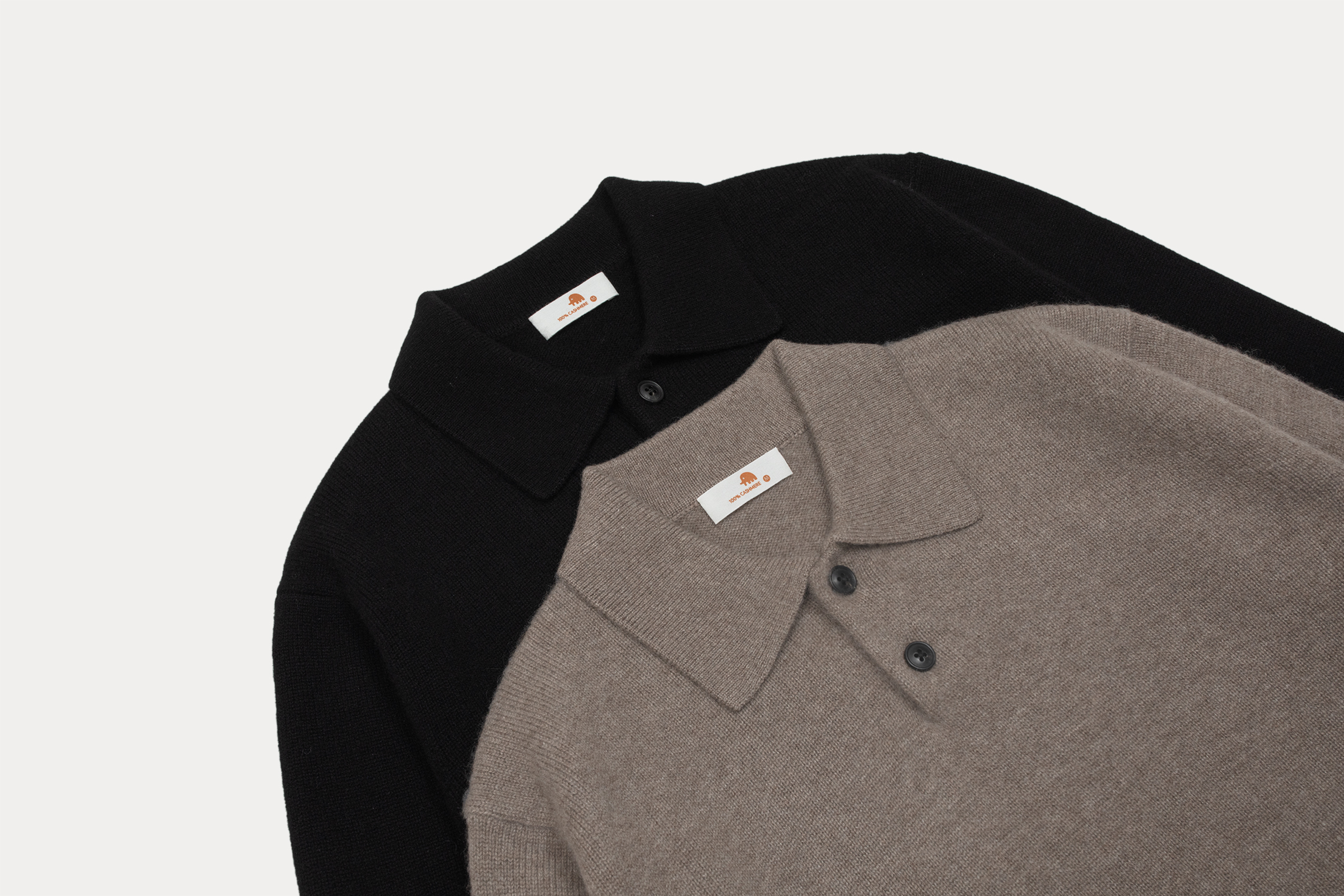 小金象山羊绒100% 男9针中厚加密经典Polo半开翻领纽扣长袖套头衫