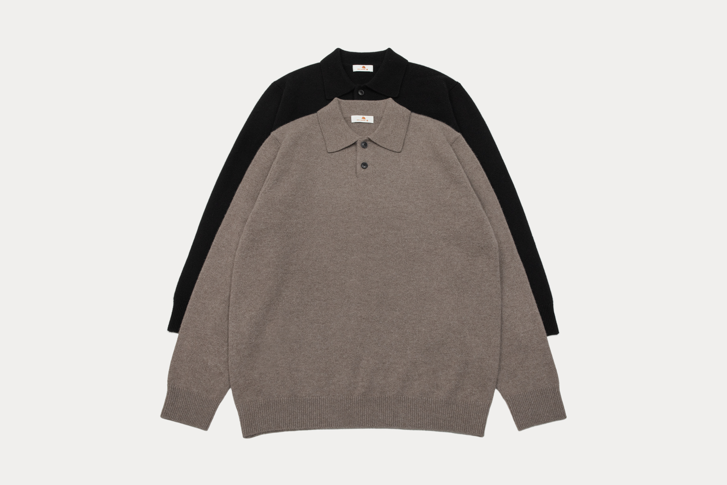 小金象山羊绒100% 男9针中厚加密经典Polo半开翻领纽扣长袖套头衫