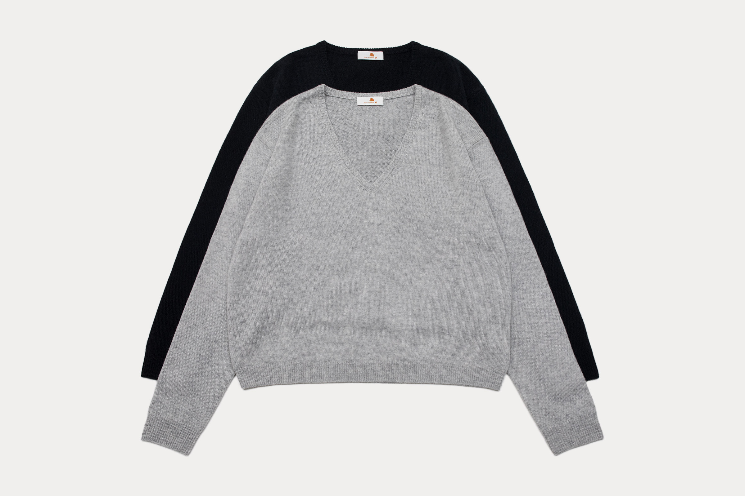 女水溶羊绒9针2根纱V领短款套头衫