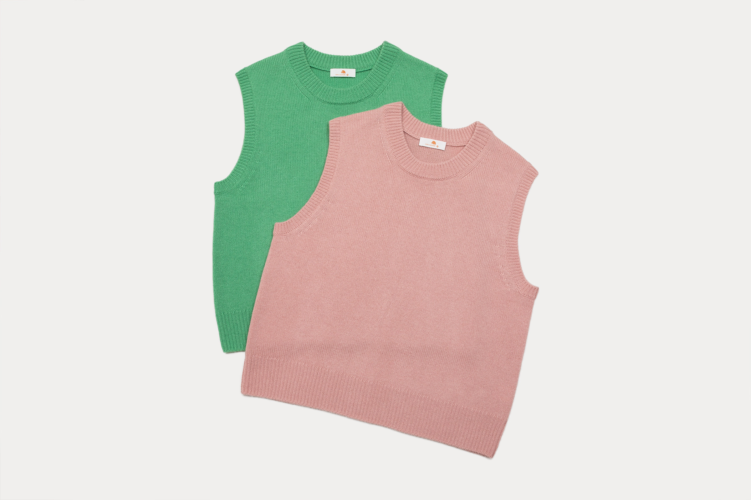 女5针4根水溶羊绒单面平针小圆领背心