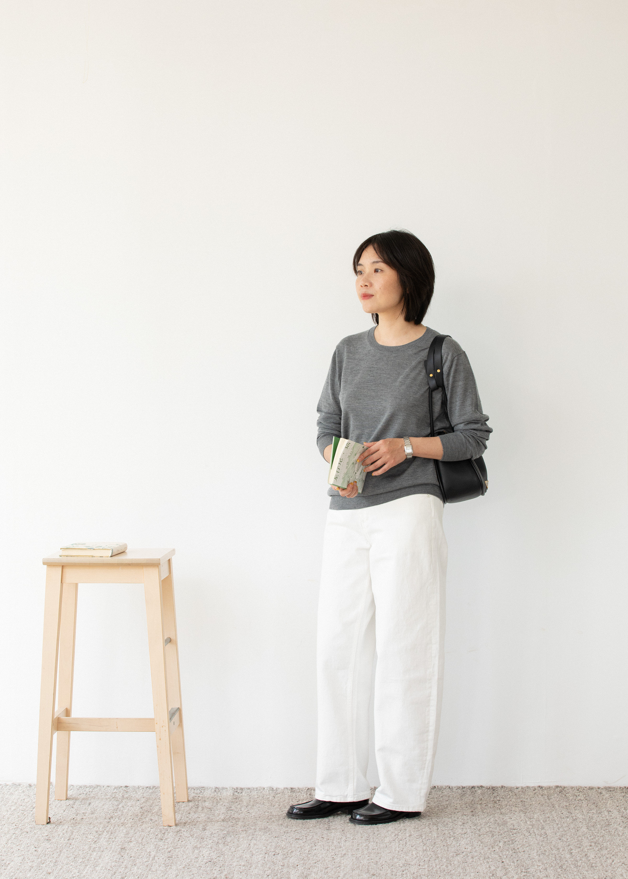 女68支精纺基础原领长袖套头衫