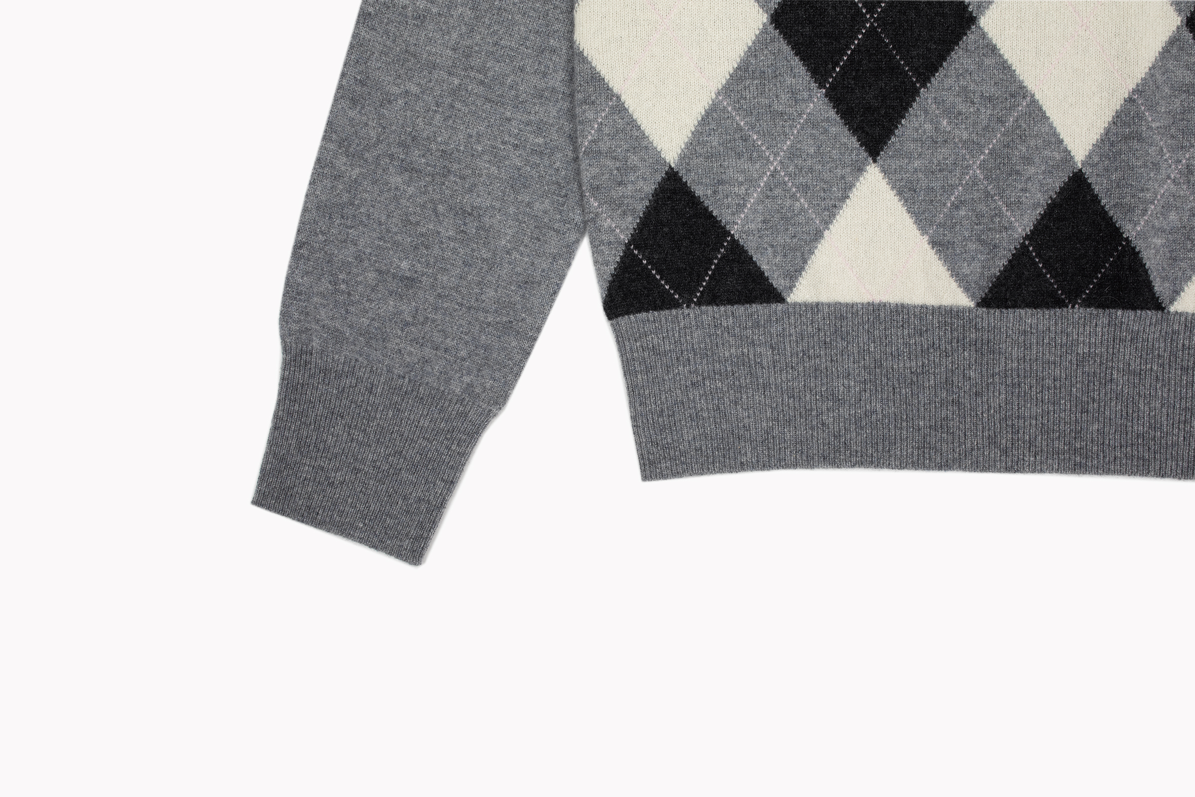 小金象 CASHMERE 100% 经典复古菱格 女12针V领/圆领长袖套头衫