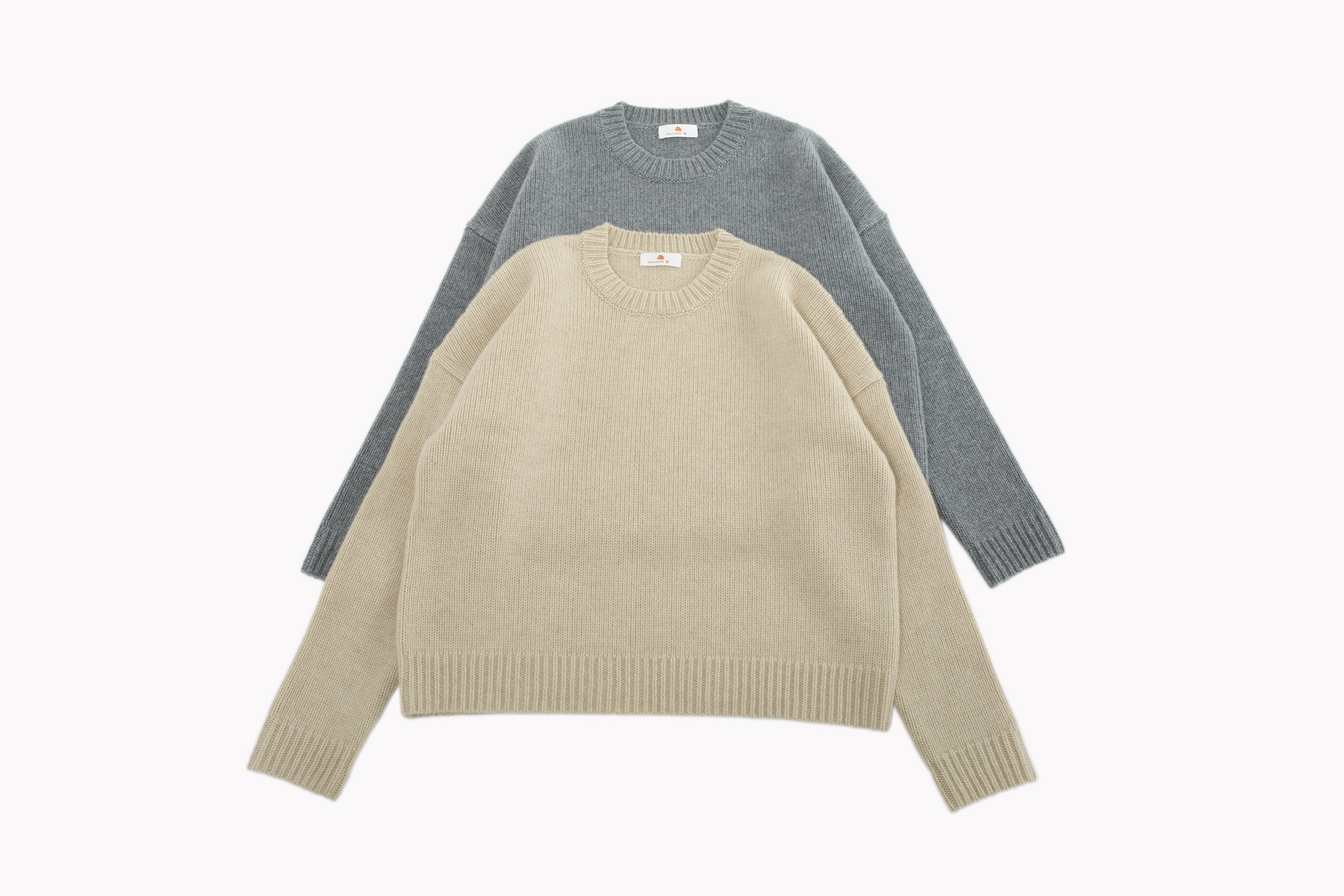 小金象 -山羊绒100%-休闲时髦女3针5根纱小圆领落肩袖宽松套头衫