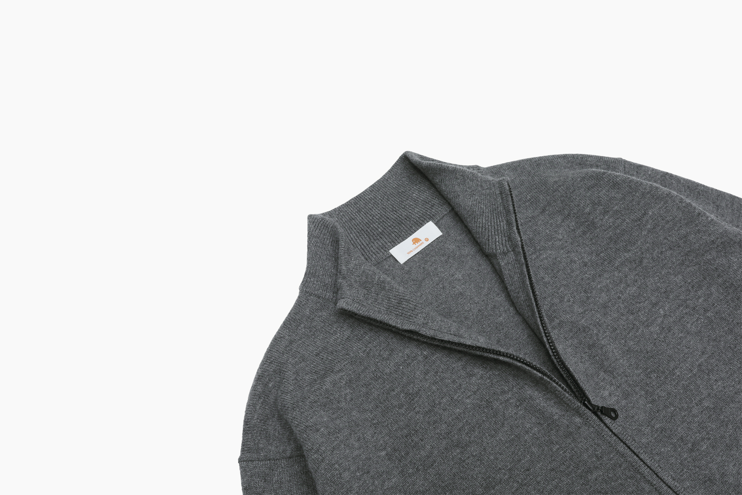 小金象 山羊绒100%  男2/36支加密中厚半高领保暖拉链开衫康赛妮