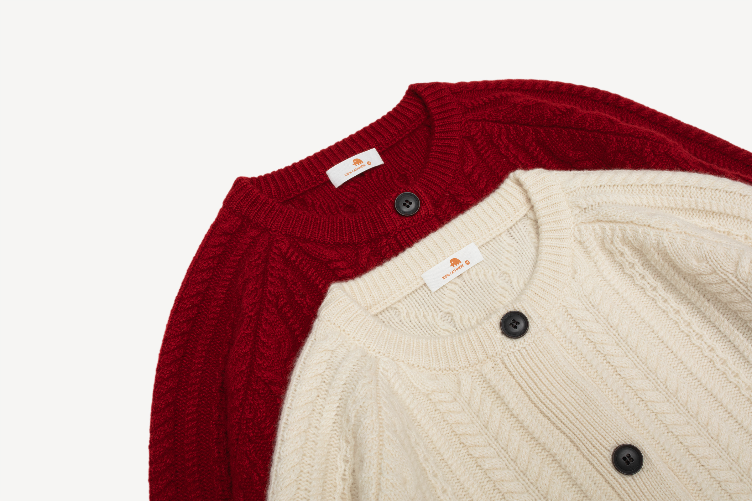 小金象 CASHMERE 100%女5针4根纱加厚宽松复古麻花圆领插肩袖开衫