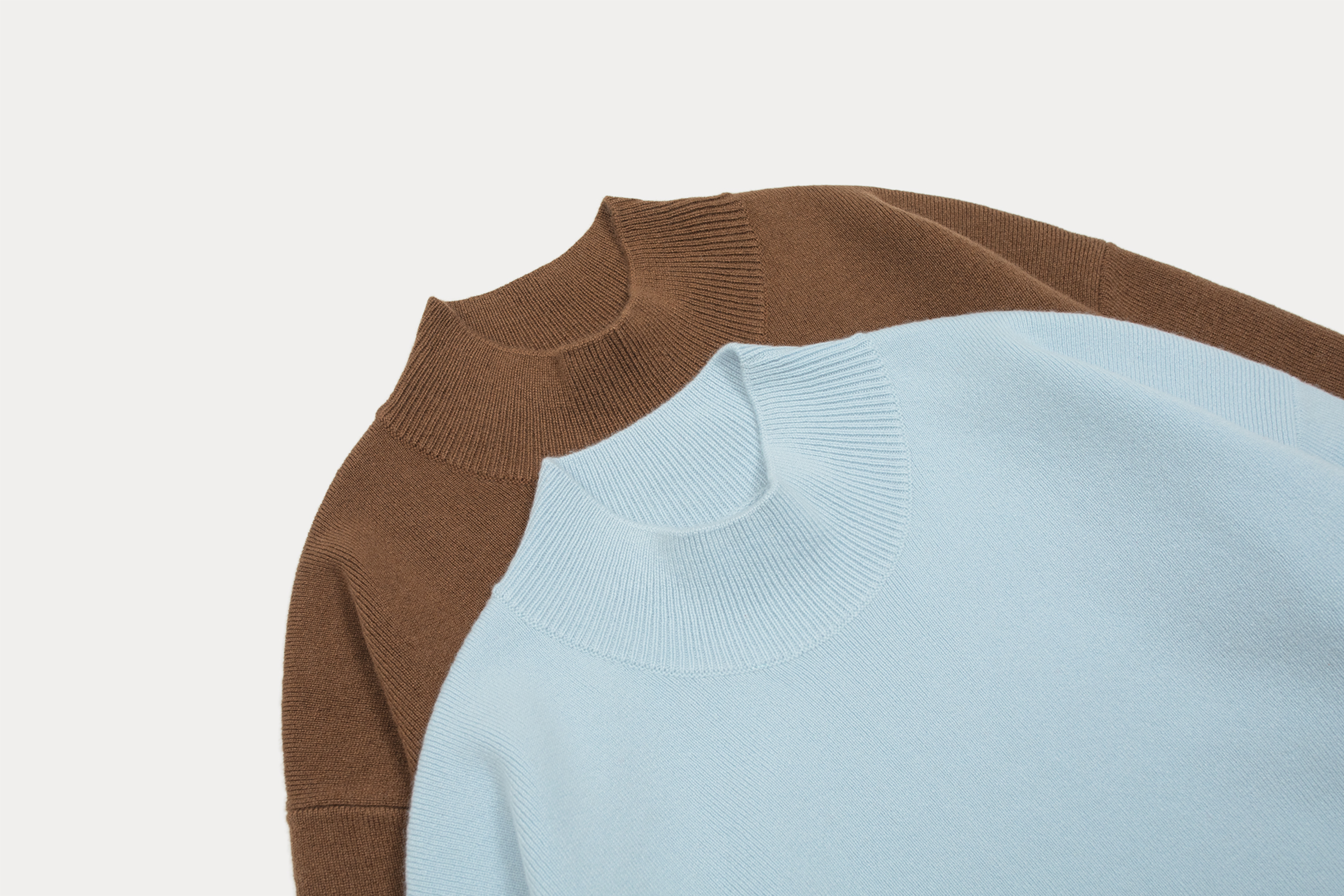 女12针2股26支1根半高领四平落肩袖套头衫