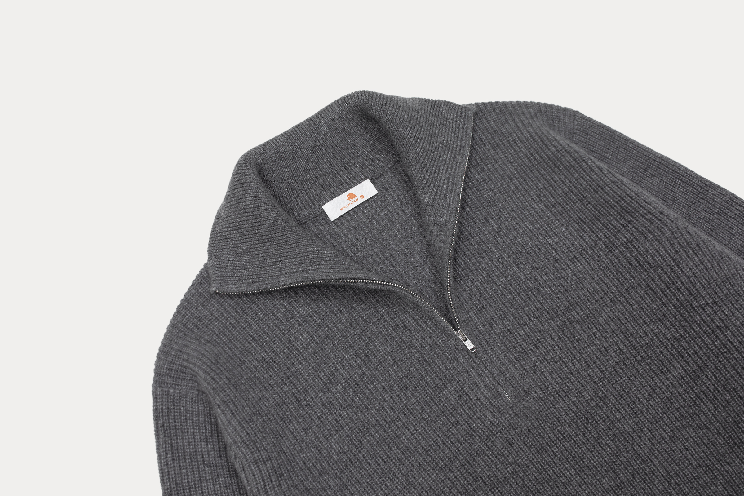 男9针单元宝粗面半开拉链可翻高领