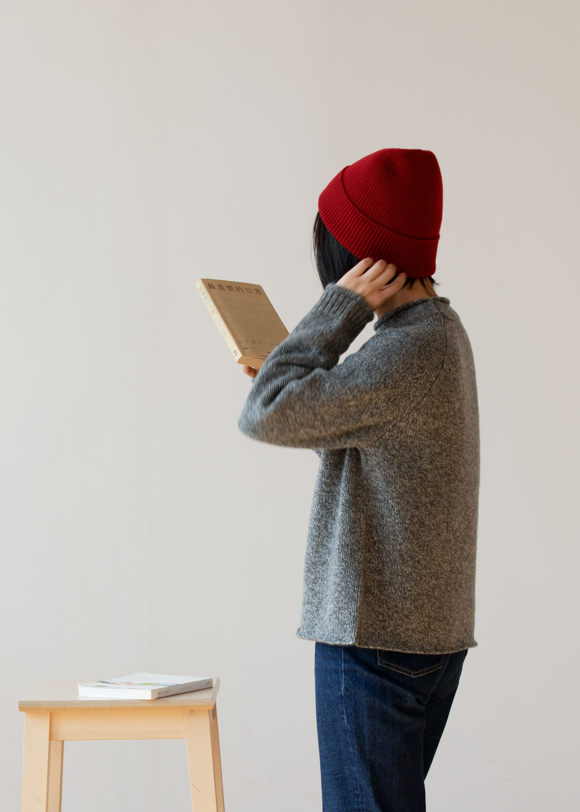 小金象 山羊绒100% 加厚!男女同款无缝一体成型罗纹针织保暖帽