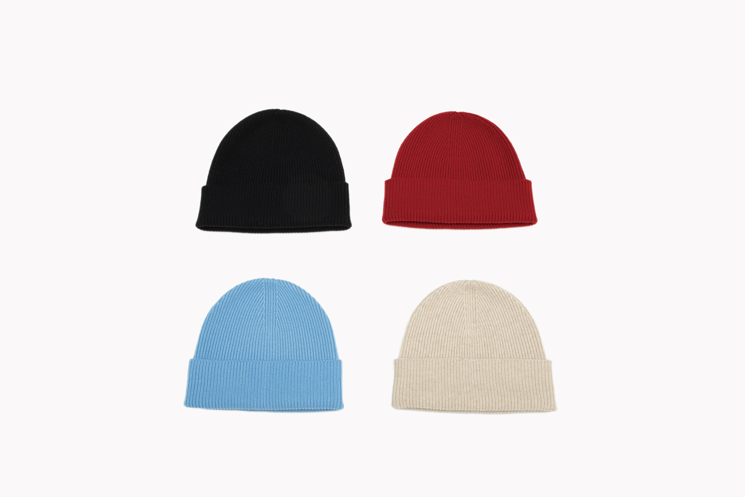 小金象 山羊绒100% 加厚!男女同款无缝一体成型罗纹针织保暖帽